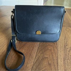 Black Leather J Crew Crossbody Bag